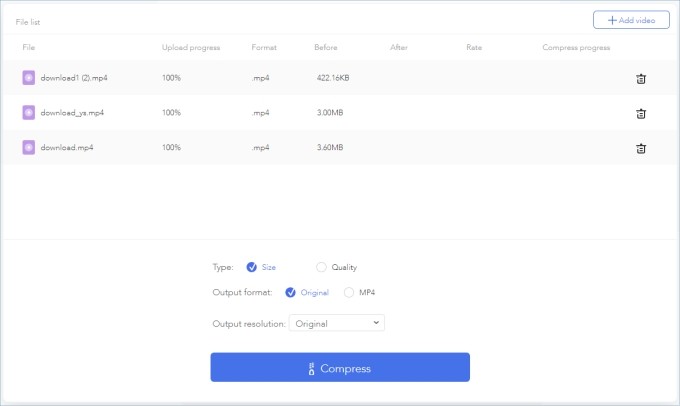 Free online deals mp4 compressor