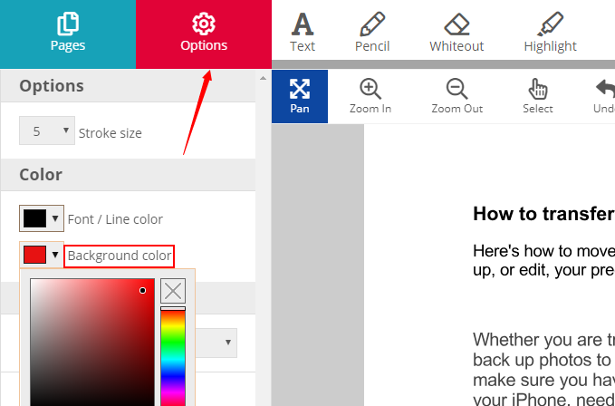 Details 100 online pdf background color change