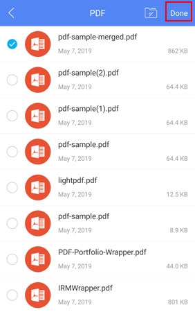 Choose PDF on Android