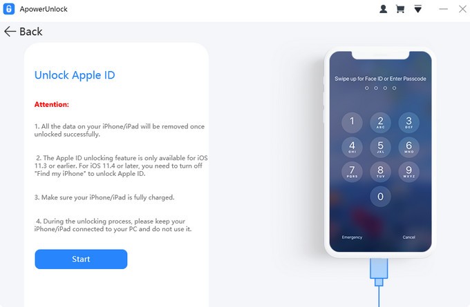 unlock Apple ID using ApowerUnlock