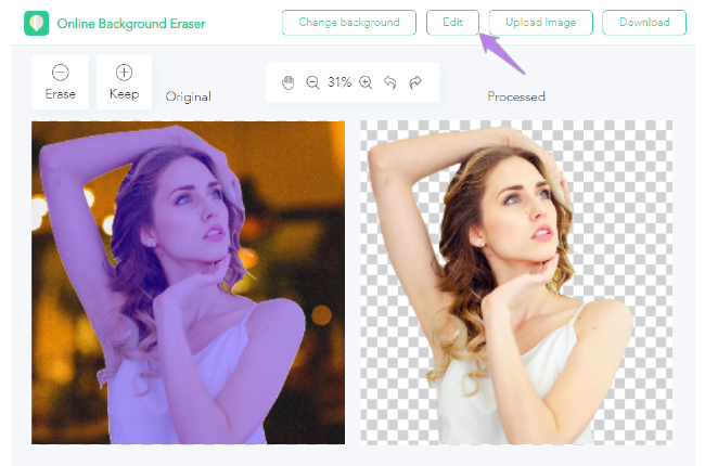 Online image shop background remover