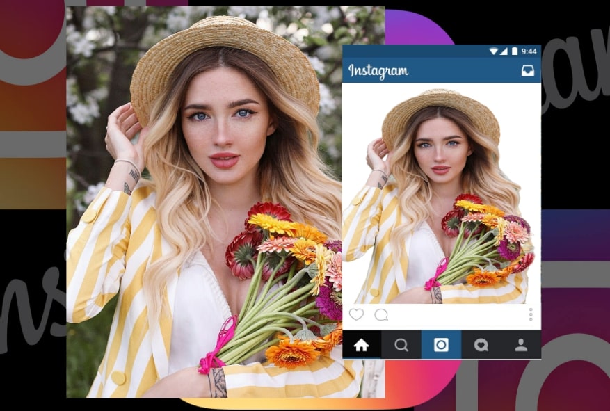 how to add white background to instagram photo