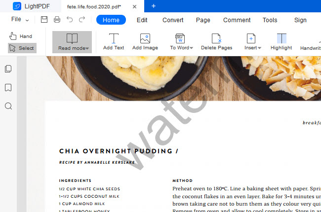 remove text watermark from PDF