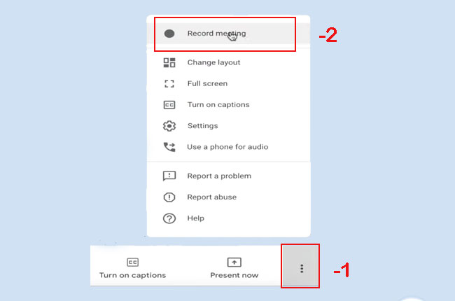 how to record a presentation on google meet