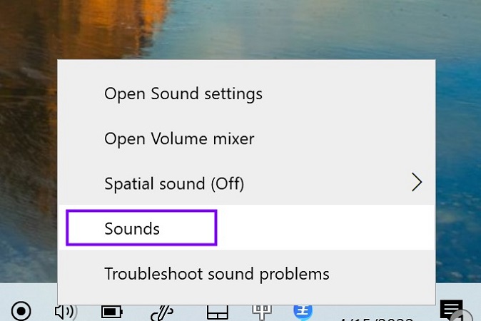 check sounds settings