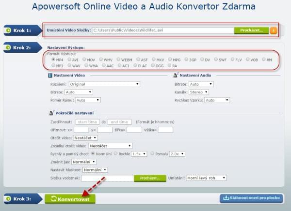 Video a Audio Konvertor Zdarma