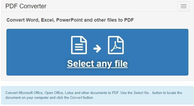 PDF Converter rozhraní