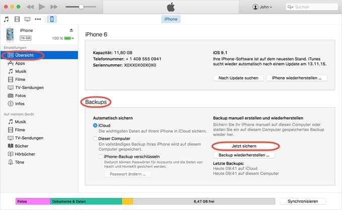 iPhone gelöschte Bilder vom iTunes-Backup retten