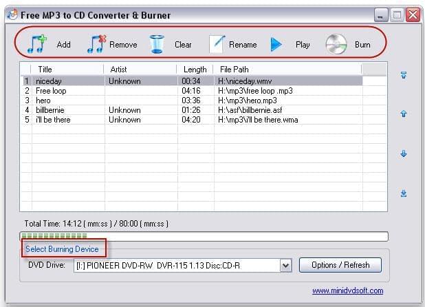 kostenloser MP3 in CD Konverter