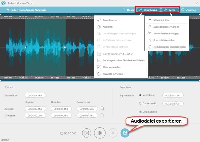 Audiodateien bearbeiten