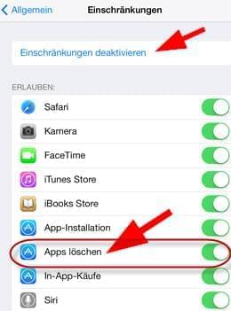 Apps Löschen