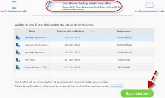 iTunes-Backup wiederherstellen