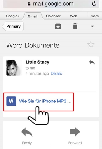 Word Dokumente via Email auf iPhone verschieben