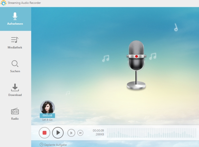 neue UI von Streaming Audio Recorder