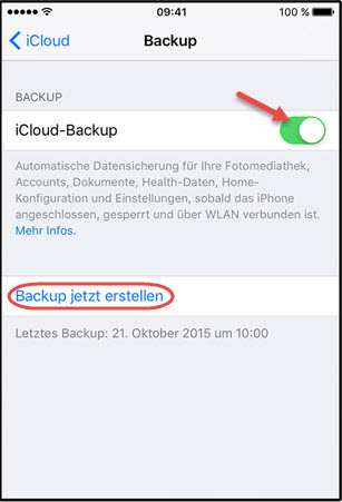iPhone Dateien via iCloud sichern