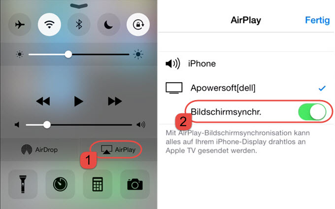 AirPlay auf iOS 9 oder niedriger aktivieren