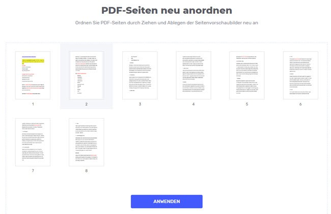 PDF Seiten sortieren
