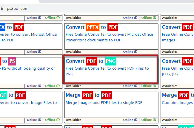 on "Convert PDF to PNG" klicken