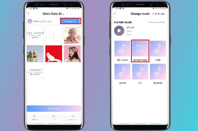 Diashow Maker für Android Musik hinzufügen