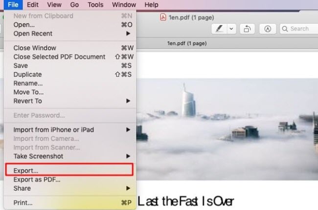 PDF-Dateien auf Mac exportieren