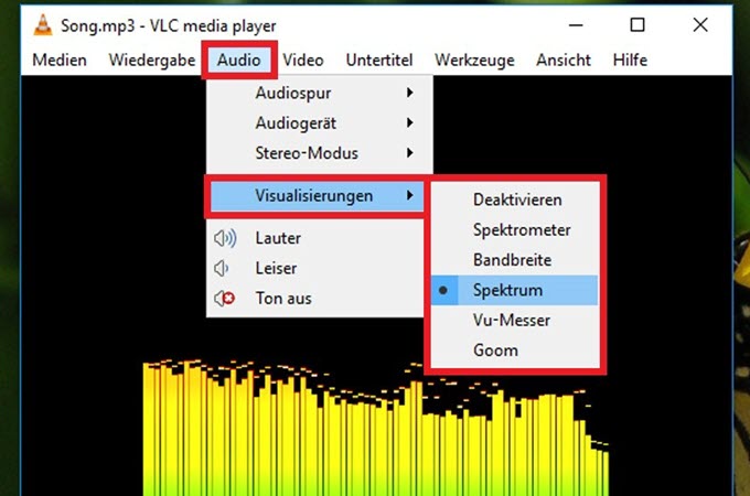 VLC Media Player Visualisierungen