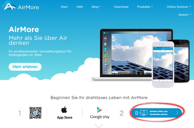 AirMore Web öffnen