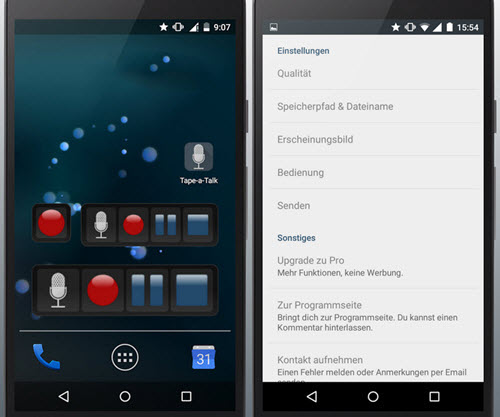 Tape-a-Talk Voice Recorder zur Android Audioaufnahme