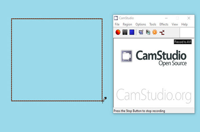 Aufnahmebereich mit CamStudi auswählen