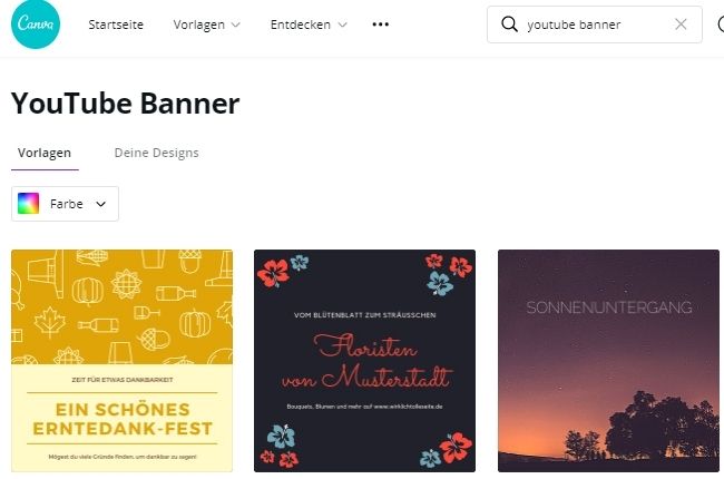 YouTube Banner mit Canva erstellen