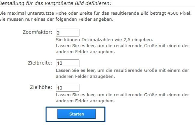 Bilder online vergrößern mit Image Enlarger