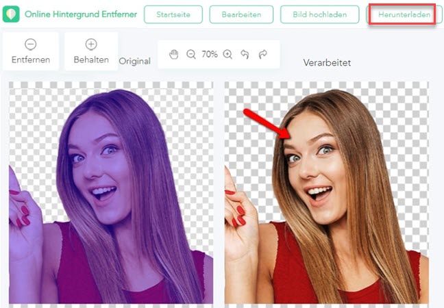 PNG Hintergrund mit Online Hintergrund Entferner entfernen