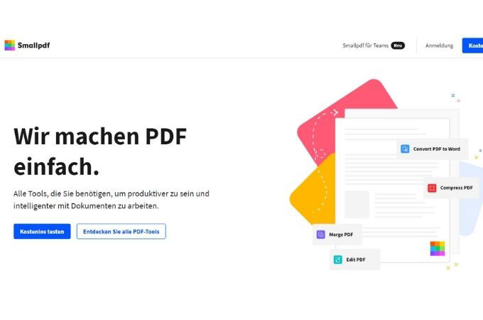 PDF kostenlos mit SmallPDFzusammenfügen