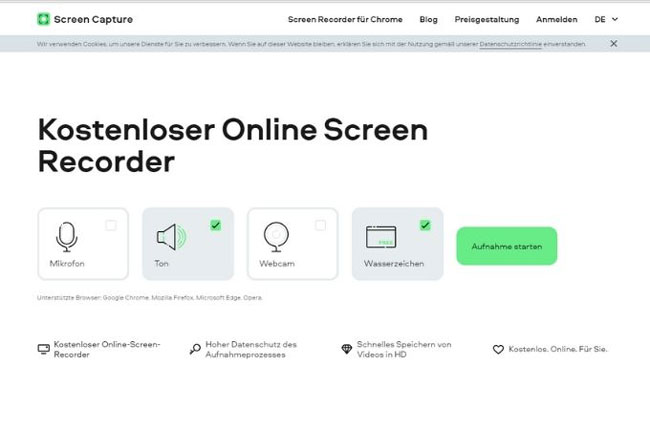 kostenlose Online Screen Recorder