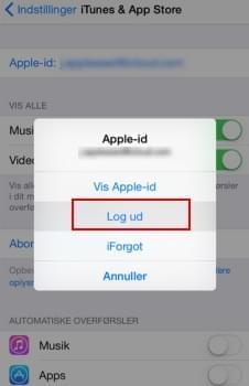 Slet en Apple-id på din iPhone direkte