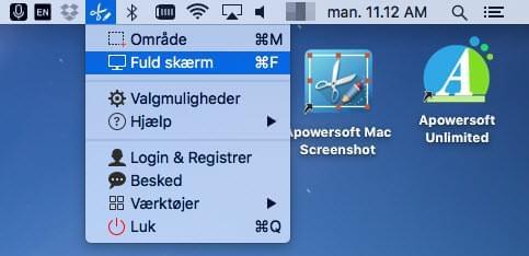 print screen på Mac