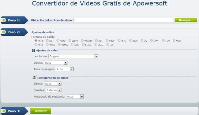 Convertidor de Videos Gratis de Apowersoft