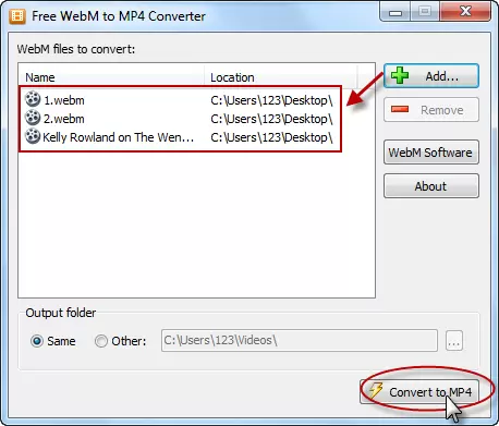 Freeware para convertir WebM a MP4