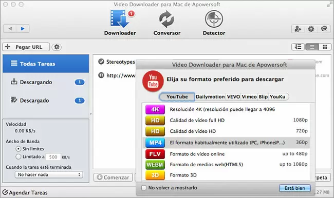 Descarga sin esfuerzo videos para Mac en HD