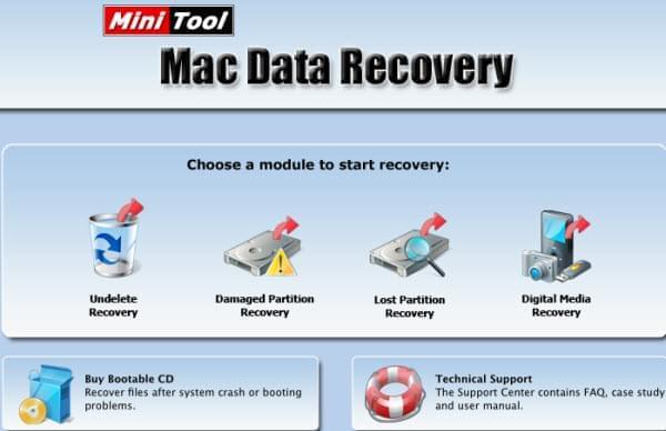 Recuperador de datos para Mac MiniTool