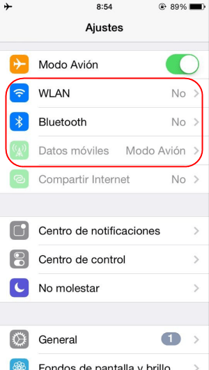desactivar wifi de iPhone