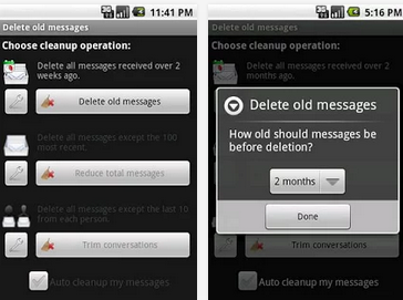 eliminat mensajes antiguos en Android