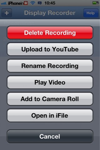 grabar pantalla iPhone por Display Recorder