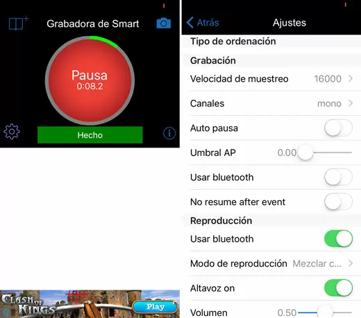 aplicación Grabadora de Smart