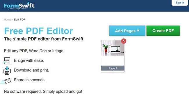 crear pdf formswift