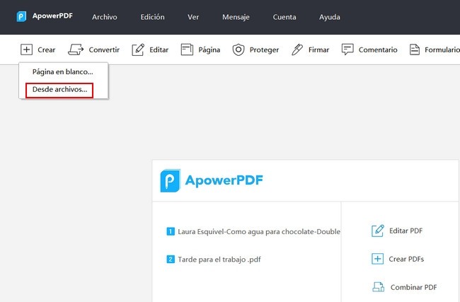 crear PDF con ApowerPDF