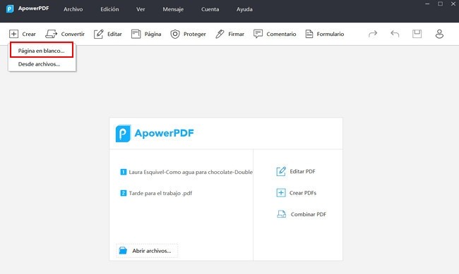 hacer PDF con ApowerPDF