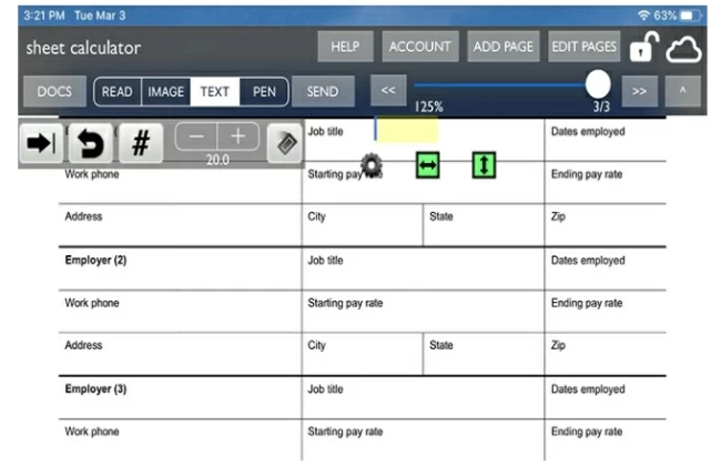 herramientas para llenar formulario PDF en iPad en línea