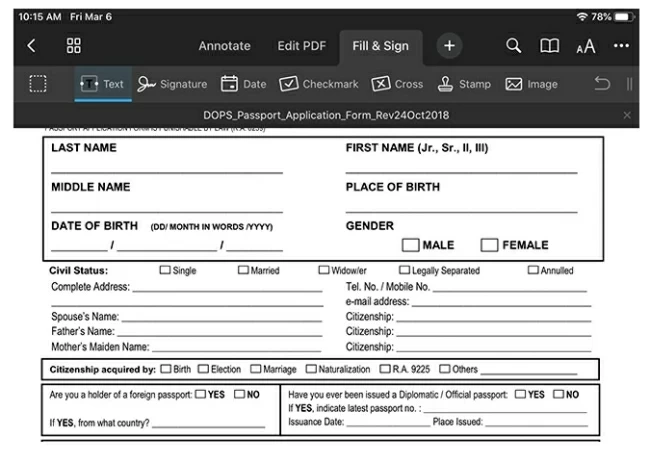 herramientas para llenar formulario PDF en iPad gratis