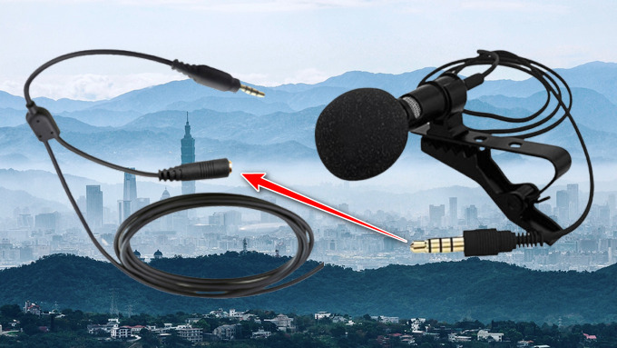 conecte el micrófono cable auxiliar