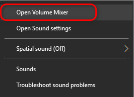 mezclador de volumen abierto 